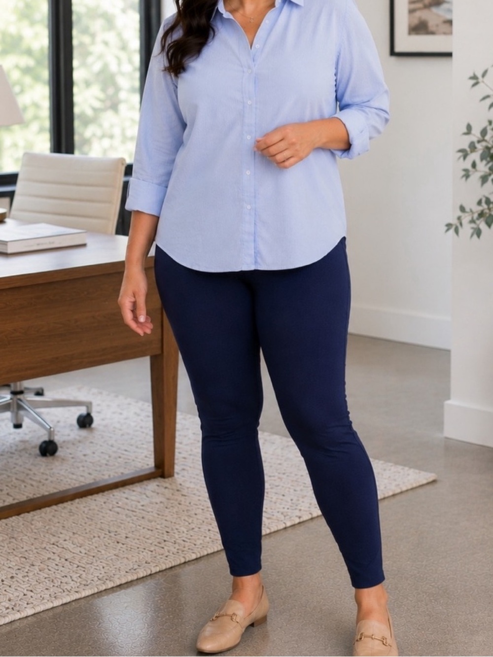 SPANX Perfect Ponte Ankle Pants 3X Navy Blue Pull On Leggings NWT